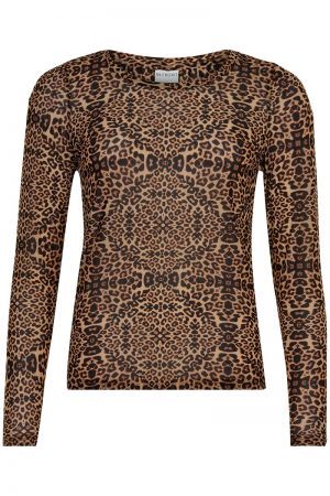 IN FRONT – Bluse i leopart print